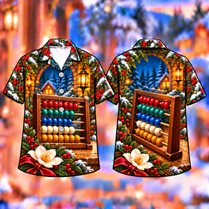Christmas Abacus Color Keepsake Print Hawaiian Shirt