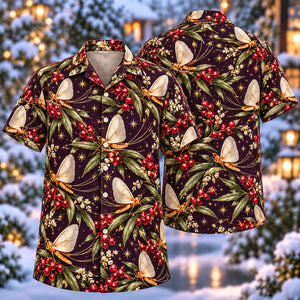 Christmas Amber Mayfly Watergrass Plum Aloha Hawaiian Shirt
