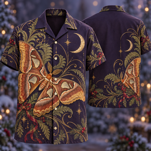 Christmas Atlas Moth Plum Crescent Hawaiian Shirt