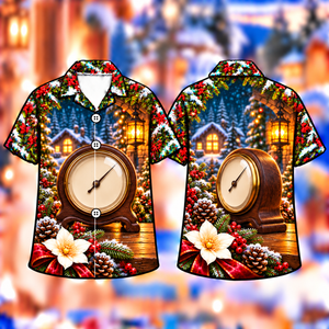 Christmas Barometer Winter Study Print Hawaiian Shirt