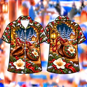 Christmas Castanet Winter Rhythm Print Hawaiian Shirt