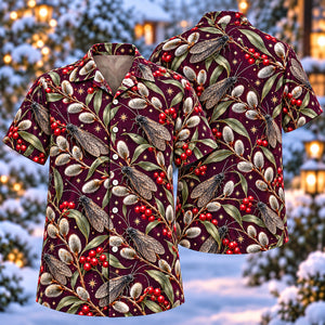 Christmas Charcoal Alderfly Willow Catkin Aloha Hawaiian Shirt