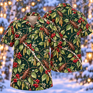 Christmas Chestnut Longhorn Beetle Birch Aloha Hawaiian Shirt