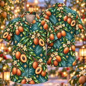 Christmas Cinnamon Sapodilla Teal Aloha Hawaiian Shirt