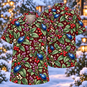 Christmas Cobalt Mint Beetle Aloha Hawaiian Shirt