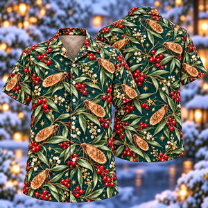 Christmas Copper Caddisfly Willow Teal Aloha Hawaiian Shirt