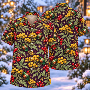 Christmas Copper Emerald Tansy Beetle Aloha Hawaiian Shirt