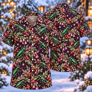 Christmas Emerald Tiger Beetle Heather Aloha Hawaiian Shirt
