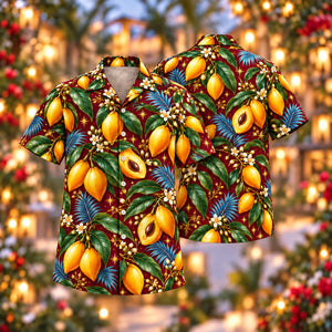 Christmas Golden Canistel Wine Aloha Hawaiian Shirt