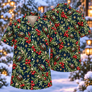 Christmas Jewel Stripe Rosemary Beetle Aloha Hawaiian Shirt