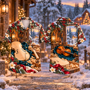 Christmas Luthier First Melody Print Hawaiian Shirt
