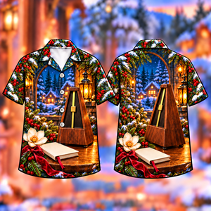 Christmas Metronome Quiet Melody Print Hawaiian Shirt