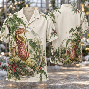 Christmas Nepenthes Pitcher Plant Terrarium Hawaiian Shirt