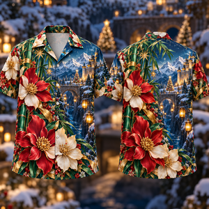 Christmas Ruby Blossom Ivory Star Emerald Bamboo Sapphire Snowy Lantern Mountain Citadel Hawaiian Shirt