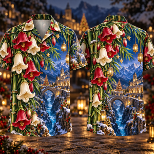 Christmas Ruby Campanula Ivory Star Emerald Bamboo Sapphire Snowy Lantern Alpine Abbey Hawaiian Shirt