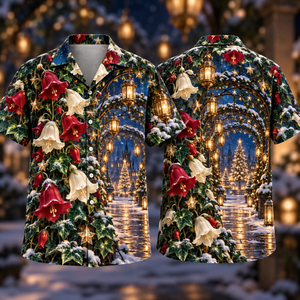 Christmas Ruby Campanula Ivory Star Emerald Ivy Sapphire Snowy Lantern Tunnel Hawaiian Shirt