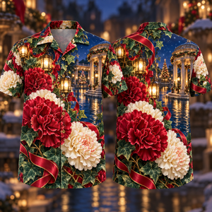Christmas Ruby Carnation Ivory Ribbon Emerald Ivy Sapphire Lantern Canal Rotunda Hawaiian Shirt