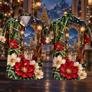 Christmas Ruby Cosmos Ivory Star Emerald Bamboo Sapphire Snowy Lantern Violin Hall Hawaiian Shirt