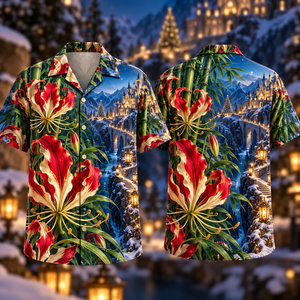 Christmas Ruby Gloriosa Ivory Star Emerald Bamboo Sapphire Snowy Lantern Hilltop Castle Hawaiian Shirt