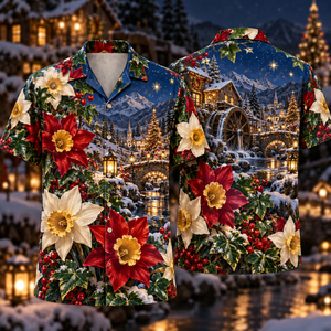 Christmas Ruby Narcissus Ivory Star Emerald Ivy Sapphire Snowy Waterwheel Hawaiian Shirt