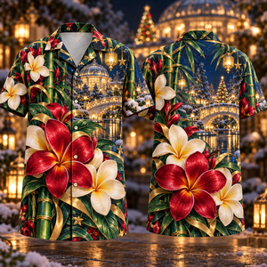 Christmas Ruby Plumeria Ivory Star Emerald Bamboo Sapphire Snowy Lantern Dome Bridge Hawaiian Shirt