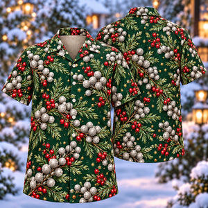 Christmas Silver Brunia Forest Aloha Hawaiian Shirt