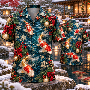 Christmas Koi Fish Hawaiian Shirt