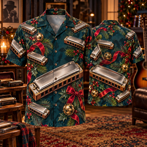 Christmas Harmonicas Hawaiian Shirt