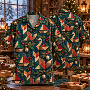 Christmas Tangrams Hawaiian Shirt