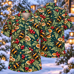 Christmas Amber Banded Fungus Beetle Aloha Hawaiian Shirt
