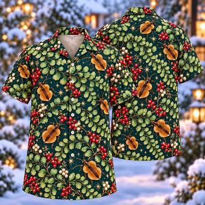 Christmas Amber Violin Beetle Maidenhair Aloha Hawaiian Shirt