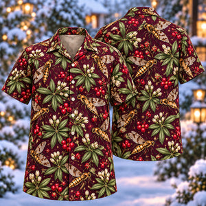 Christmas Bronze Snipe Fly Woodruff Aloha Hawaiian Shirt