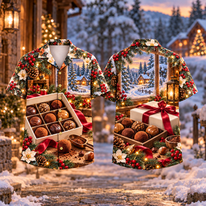 Christmas Chocolatier Shared Treats Print Hawaiian Shirt