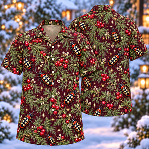 Christmas Cream Checker Asparagus Beetle Aloha Hawaiian Shirt