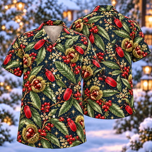 Christmas Crimson Cardinal Beetle Chestnut Aloha Hawaiian Shirt