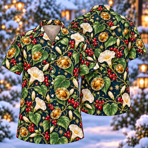 Christmas Golden Tortoise Beetle Morningglory Aloha Hawaiian Shirt