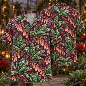 Christmas Jade Gasteria Plum Aloha Hawaiian Shirt