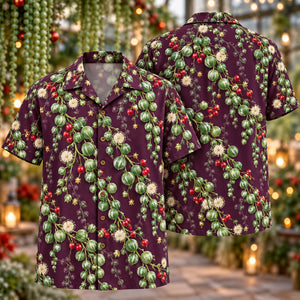 Christmas Jade Pearl Vine Plum Aloha Hawaiian Shirt