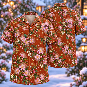 Christmas Lilac Fringe Myrtle Copper Aloha Hawaiian Shirt