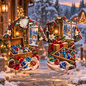 Christmas Marbles Color Keepsake Print Hawaiian Shirt