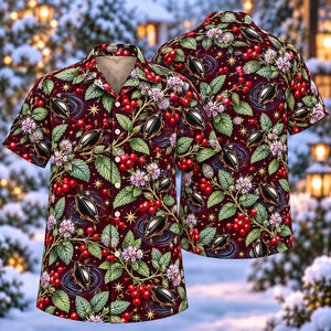 Christmas Obsidian Whirligig Beetle Watermint Aloha Hawaiian Shirt