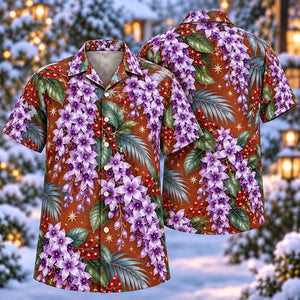 Christmas Purple Petrea Copper Aloha Hawaiian Shirt