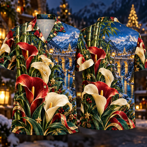 Christmas Ruby Calla Ivory Star Emerald Bamboo Sapphire Snowy Lantern Alpine Aqueduct Hawaiian Shirt