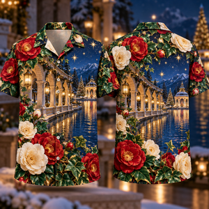 Christmas Ruby Camellia Ivory Star Emerald Ivy Sapphire Lantern Lake Arcade Hawaiian Shirt