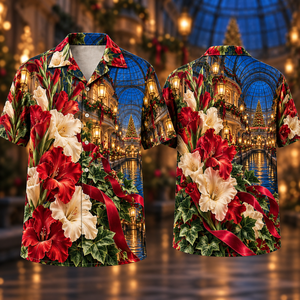 Christmas Ruby Gladiolus Ivory Ribbon Emerald Ivy Sapphire Lantern Terraced Canal Dome Hawaiian Shirt