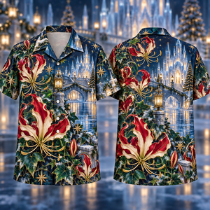 Christmas Ruby Gloriosa Ivory Star Emerald Ivy Sapphire Ice Palace Hawaiian Shirt