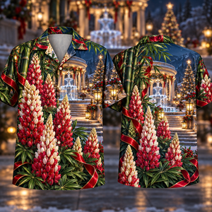 Christmas Ruby Lupine Ivory Ribbon Emerald Bamboo Sapphire Fountain Rotunda Hawaiian Shirt