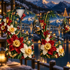 Christmas Ruby Narcissus Ivory Star Emerald Bamboo Sapphire Snowy Lantern Mountain Pier Hawaiian Shirt