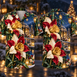 Christmas Ruby Narcissus Ivory Star Emerald Bamboo Sapphire Snowy Lantern Orchid Dome Hawaiian Shirt
