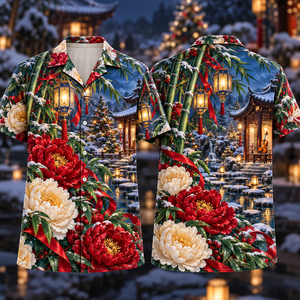 Christmas Ruby Peony Ivory Ribbon Emerald Bamboo Sapphire Snowy Lantern Violin Pavilion Hawaiian Shirt